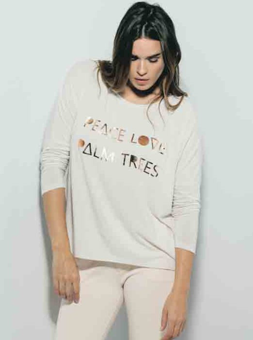 cotton candy - Shirt peace love palmtrees