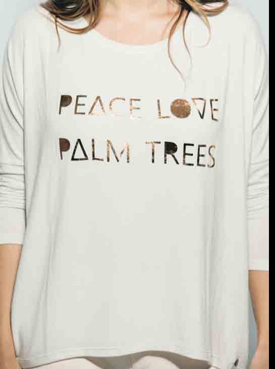 cotton candy - Shirt peace love palmtrees